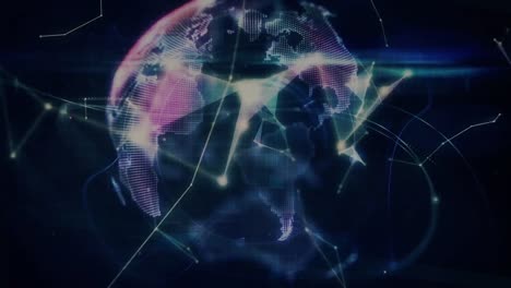 animation of network of connections over globe