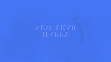 modern happy new year text on blue gradient