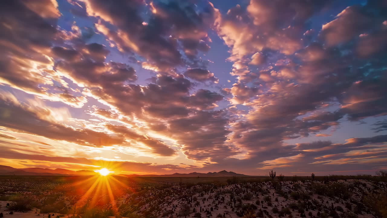 Desert Sunset with Dramatic Clouds