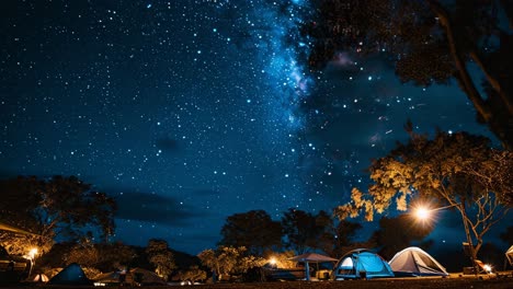 camping under the milky way