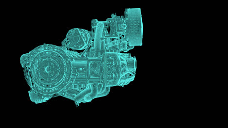 3d wireframe model of an engine