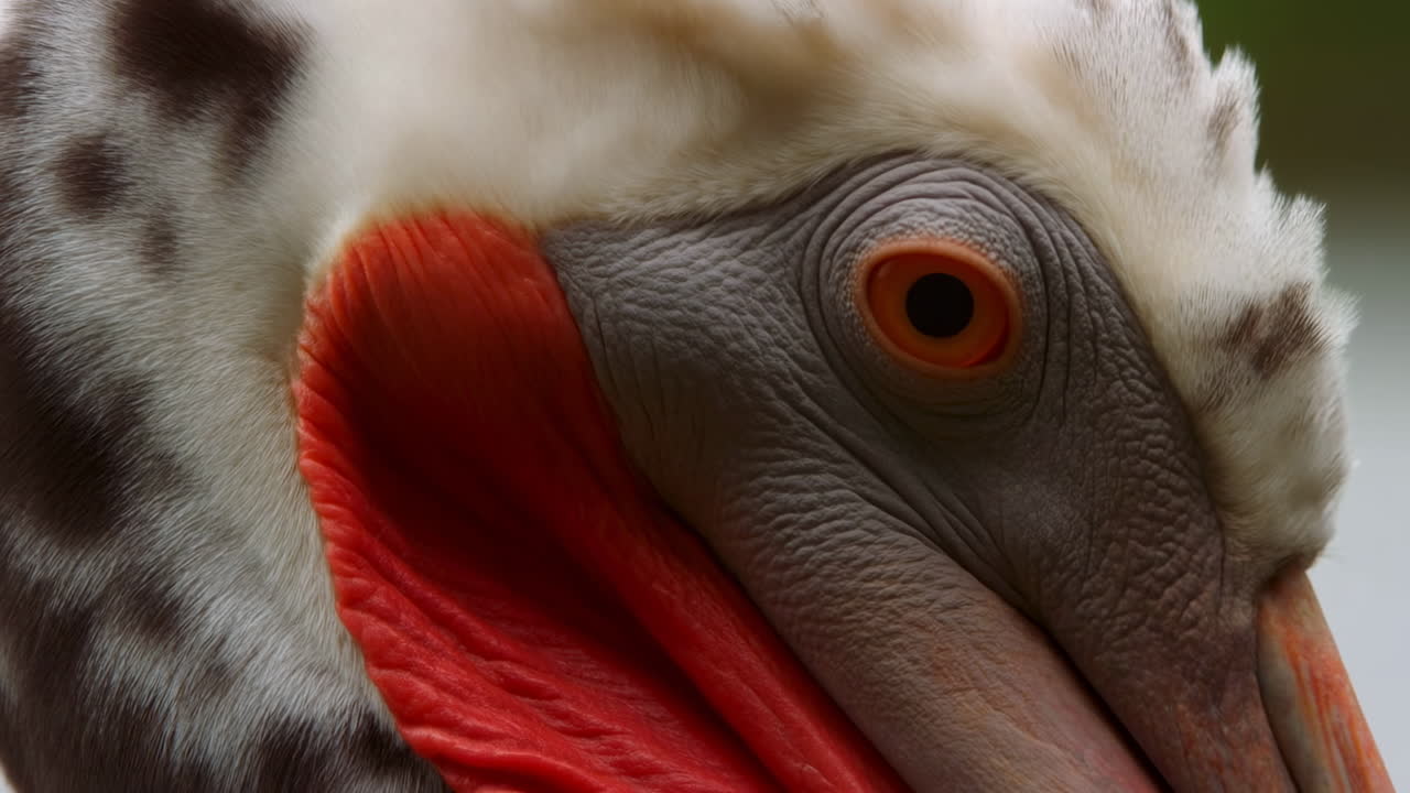 Extreme Close-Up of a Pelican's Eye Blinking