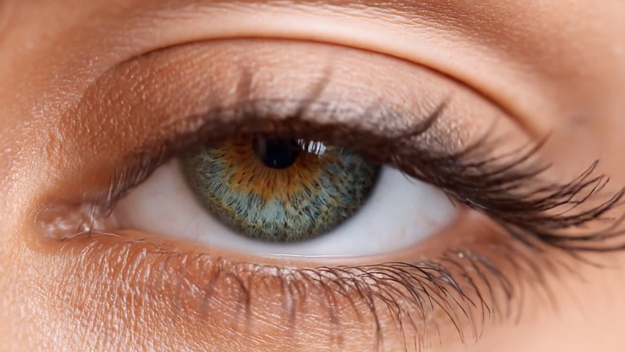 Studio ravvicinato dei motivi e dei colori intricati all'interno di un occhio umano, evidenziando le caratteristiche uniche e i dettagli affascinanti dell'iride e della pupilla.