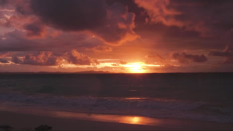 sunset at tropical beach small island