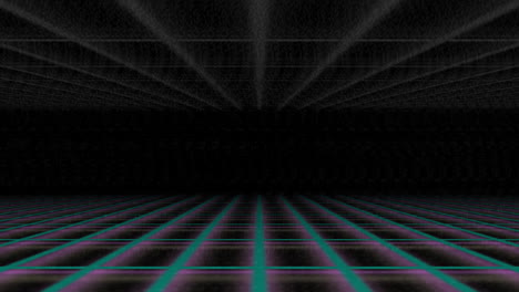 teal pink retro wave perspective grid cyber background, futuristic graphic visual