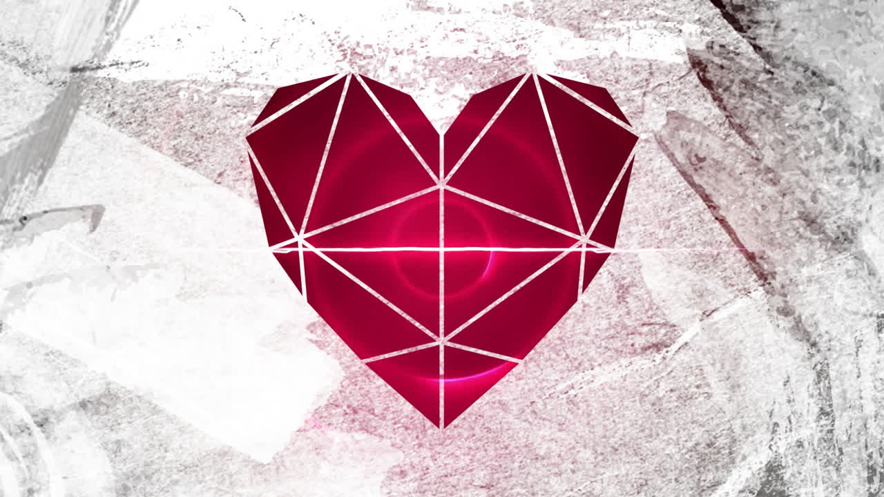 빛나는 박이는 원 위에 심장의 애니메이션