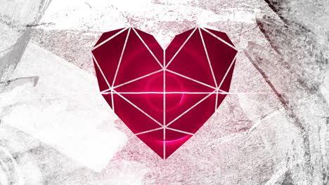 animación del corazón sobre los círculos parpadeantes brillantes