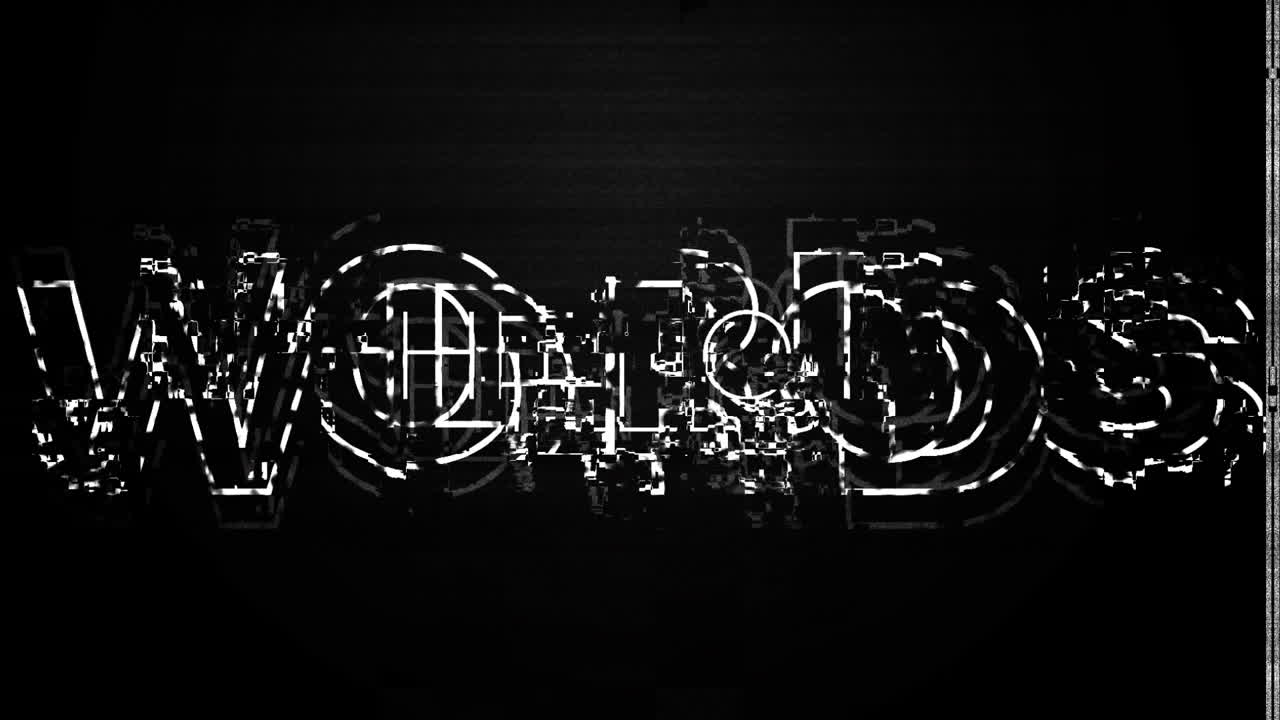 animación de la palabra hello con glitch parpadeando en fondo negro