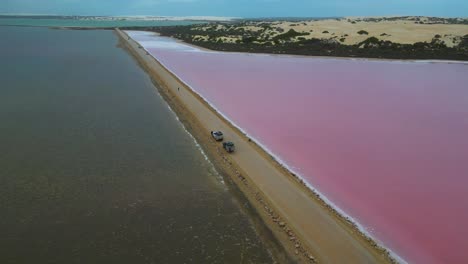 Vista-Aérea-Del-Lago-Macdonnell-De-Color-Rosa-Debido-A-La-Alta-Salinidad-En-Combinación-Con-Una-Bacteria-Rosa