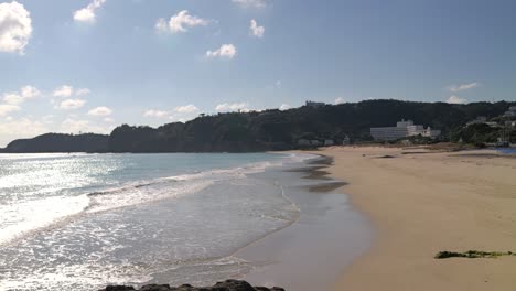 amplia playa de arena abierta sin gente - vista cerrada