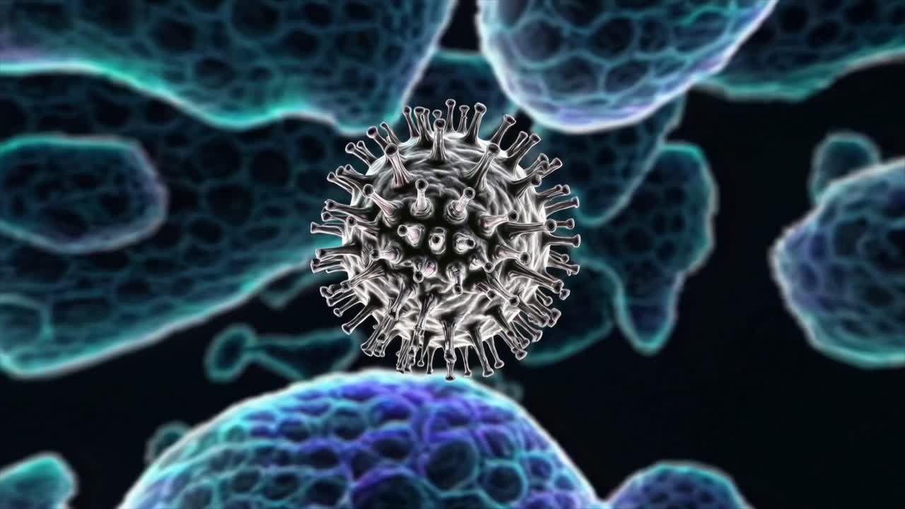 CGI animation of cancer cells circulating in the bloodstream, illustrating disease progression and cellular behavior in cancer spread.