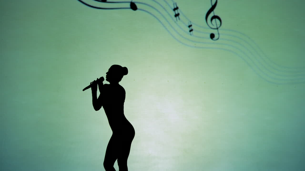 Silhouette of a Singer Performing