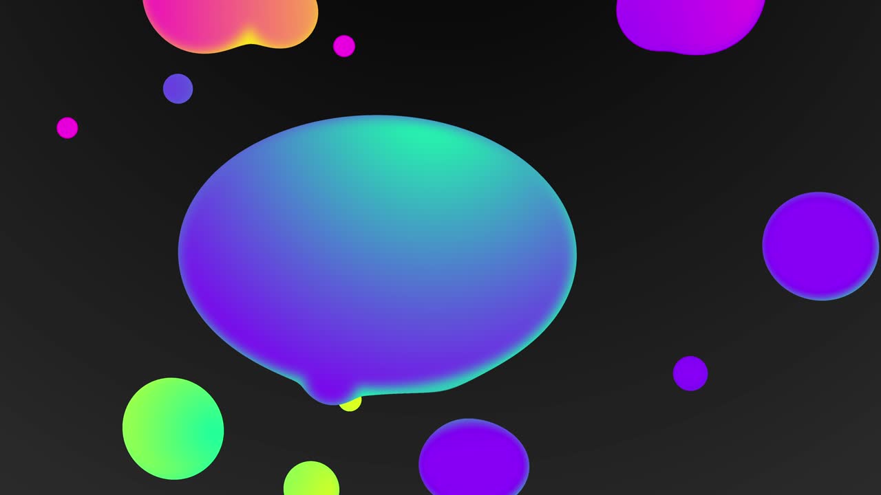 Trendy abstract liquid background with gradient balls 4k