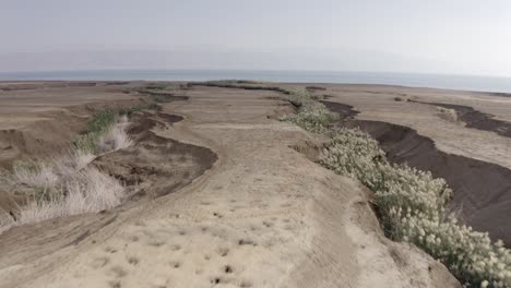 dead sea landscape with erosion