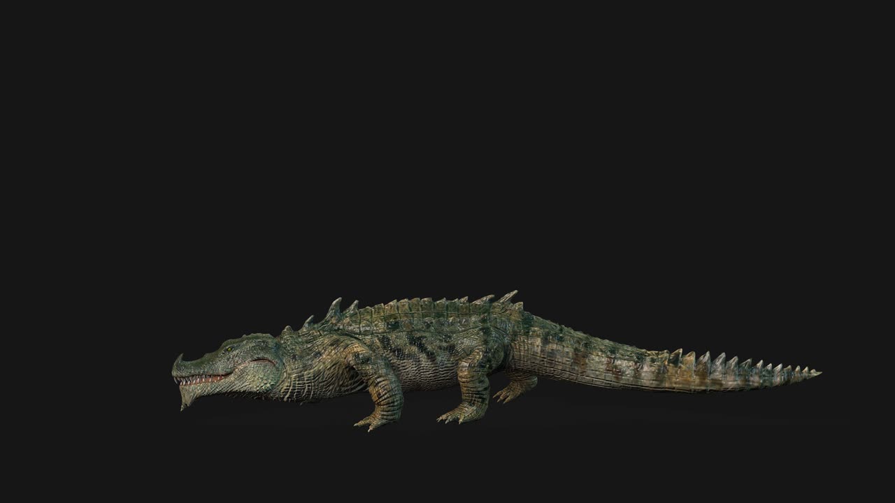 Crocodille Attack, Side View Seamless Loop, Alpha Channel