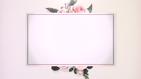 closeup vintage frame with flowers motion with wedding background 2