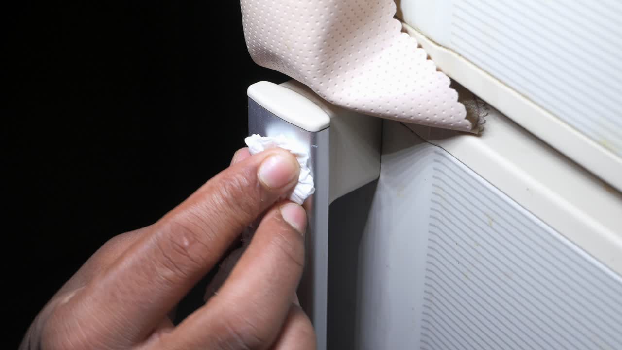 limpieza del mango del refrigerador