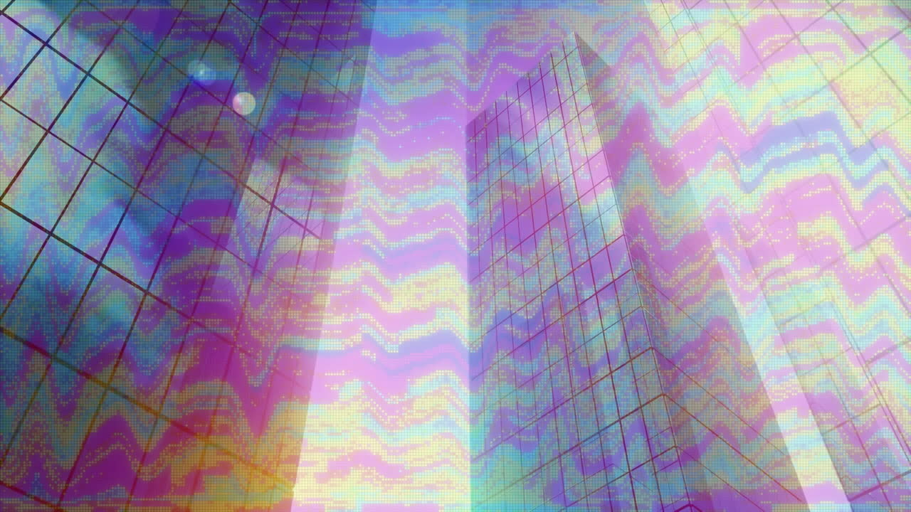 animación de edificios de oficinas modernos con rayas en bucle sin costuras