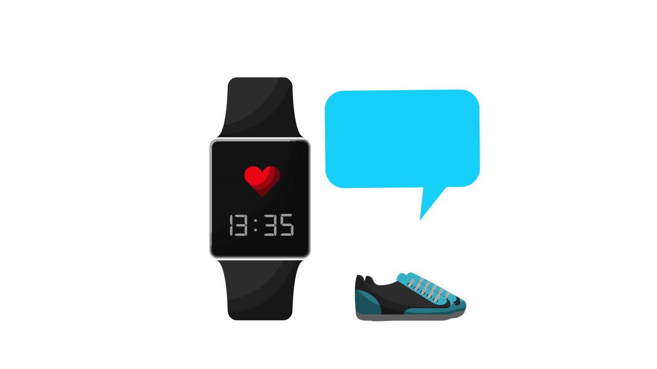 estilo de vida saludable con animación de reloj inteligente