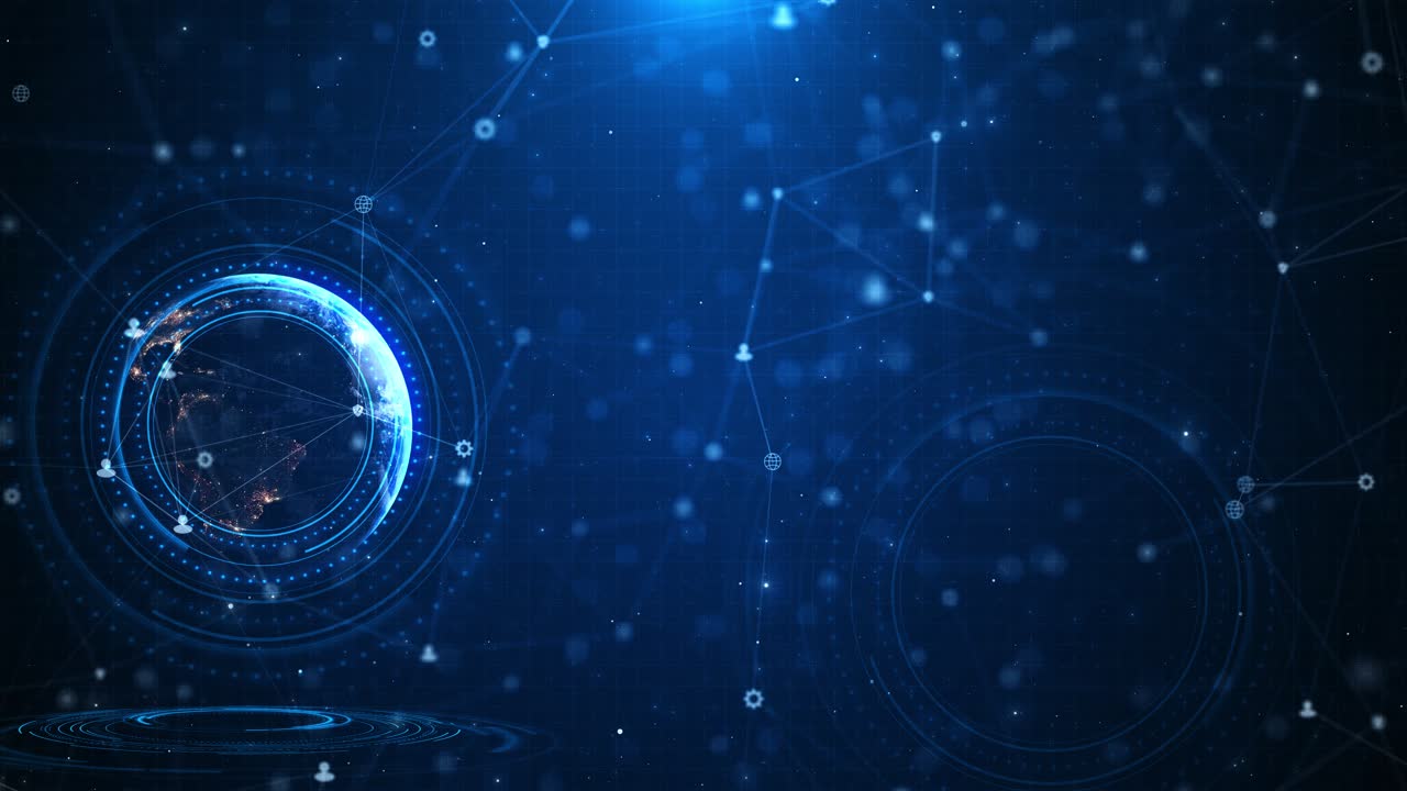 Futuristic hud gui technology futuristic land scape circle spinning holographic platform with low
