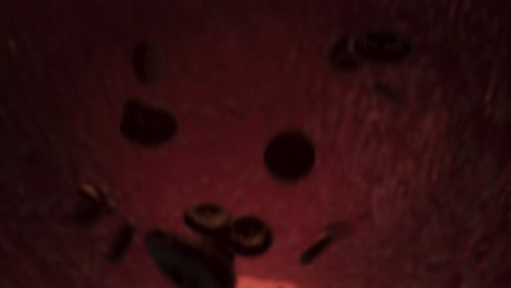 flow of red blood cells inside vein - medical visualization