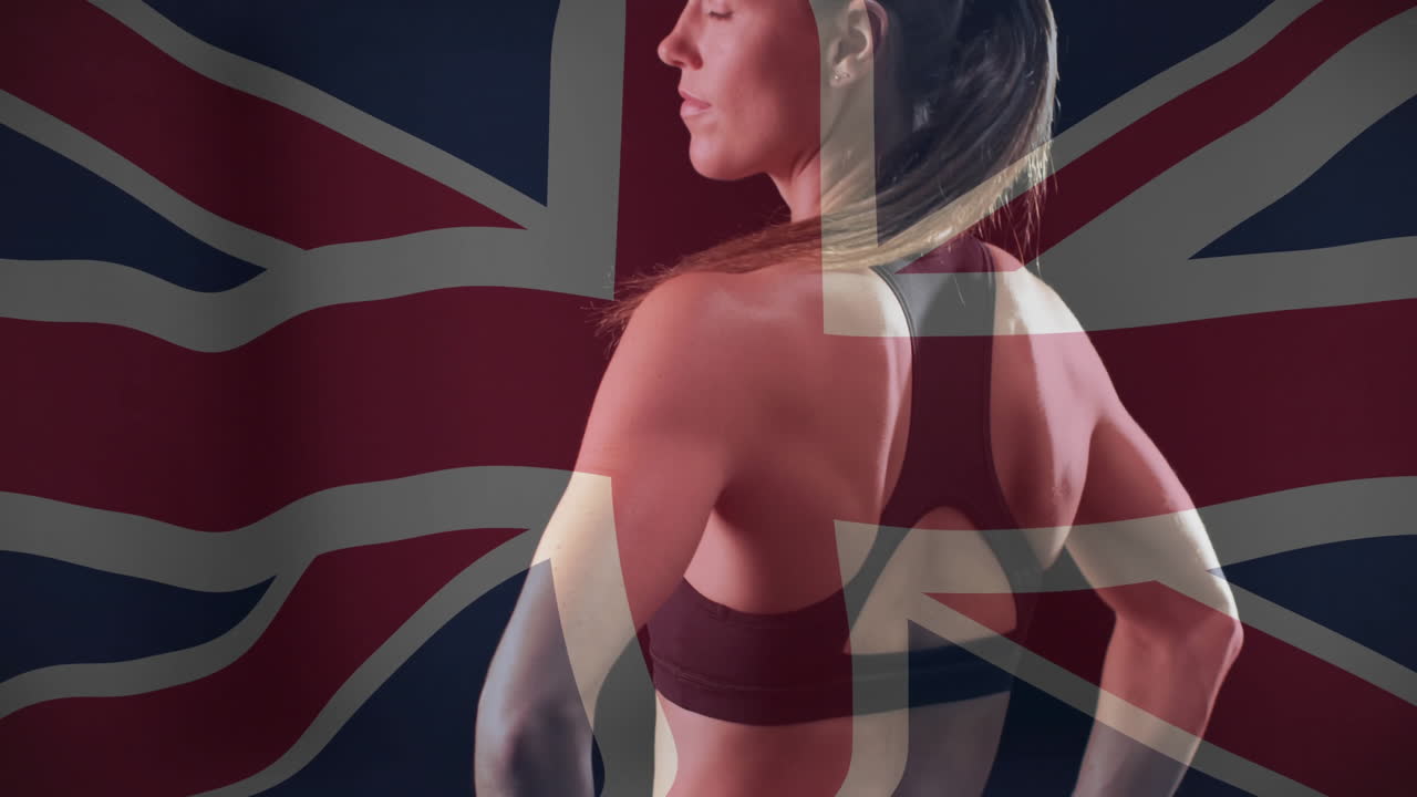 영국 발의 애니메이션 백인 여성 운동선수