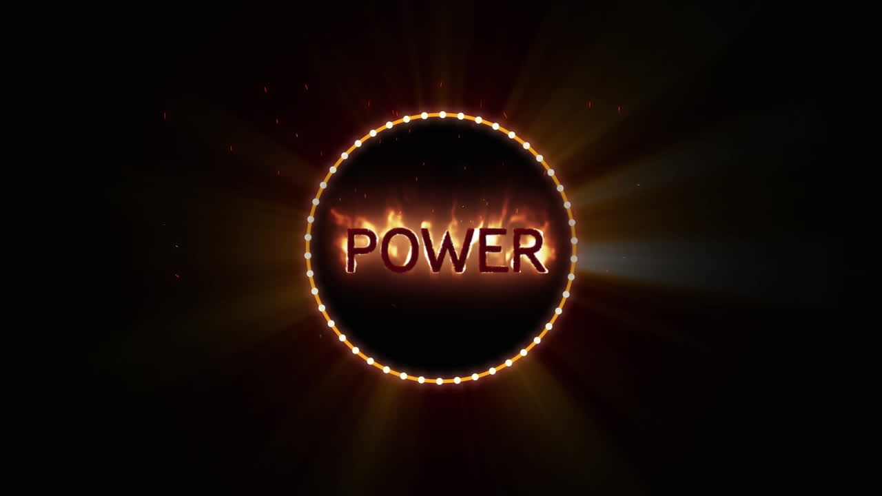 animación de texto de energía en fondo negro