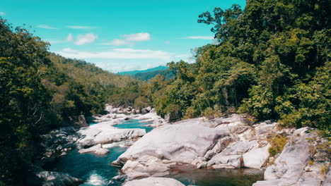 Hidden-Gems-of-Cairns,-Behana-Gorge,-Waterfall,-Remote-Location