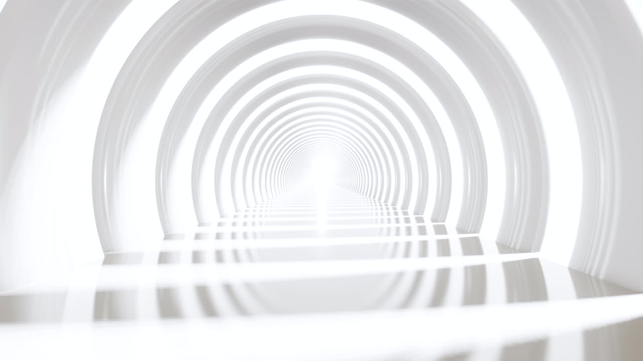 fundo de movimento branco vazio.3d para corredor, design de interiores, arquitetura, tecnologia, nave espacial, ciência, indústria. abstract 3d animation.video 3d 4k loop.3d render.