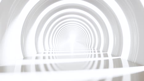 fondo de movimiento blanco vacío para el pasillo, diseño de interiores, arquitectura, tecnología, nave espacial, ciencia, industria. abstracto animación 3d. video 3d 4k bucle 3d.