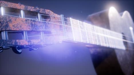 classic guitar on blue background