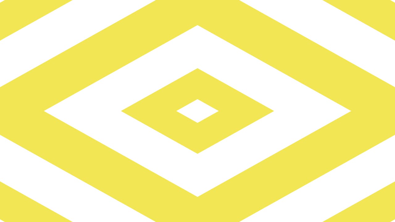 zoom de rombos amarillos y blancos. animación de bucle gráfico de movimiento simple