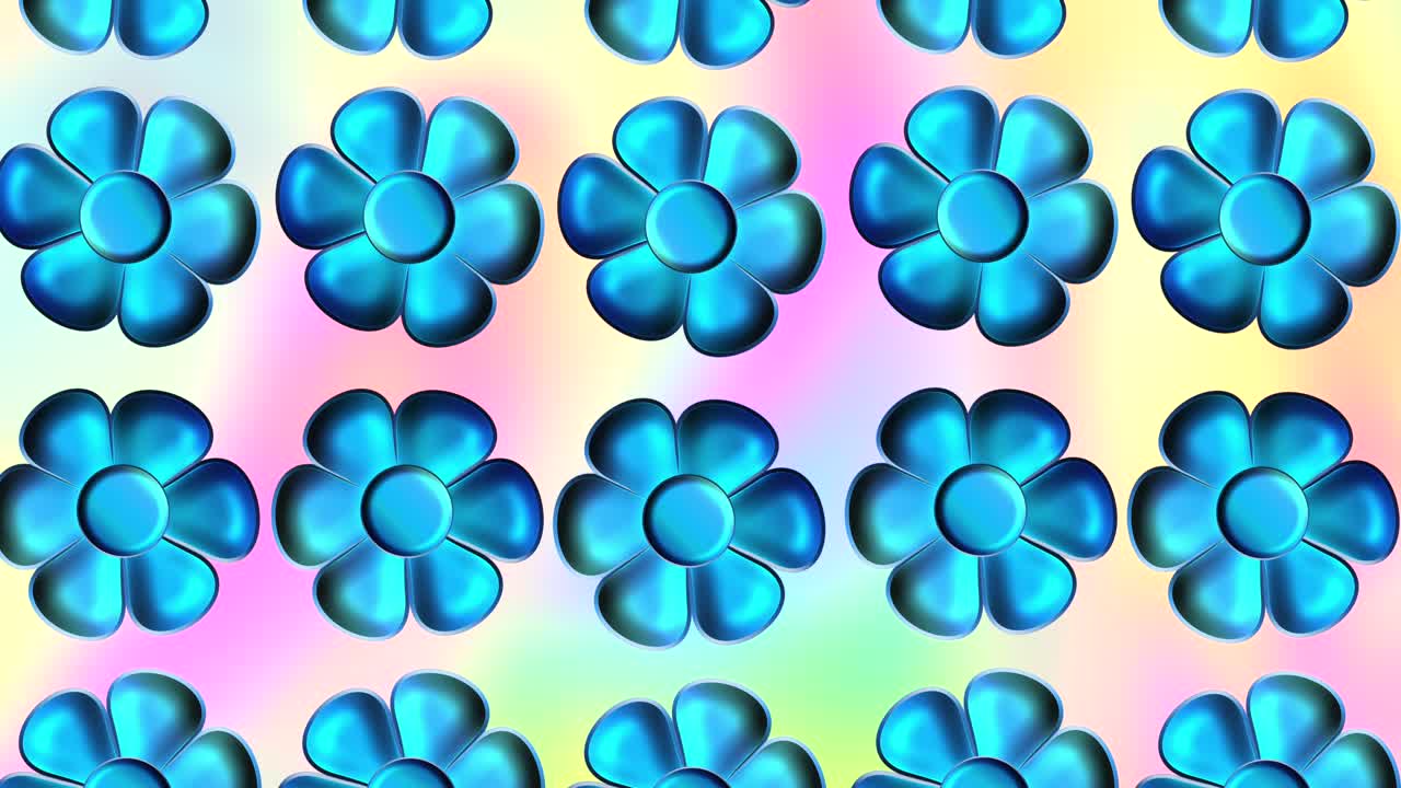 화려한 배경 효과와 함께 떨어지는 꽃 컴퓨터 애니메이션