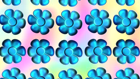 animación por computadora de flores que caen, con efecto de fondo colorido