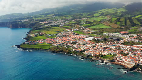 Cinematic-aerial-drone-view-of-Sao-Miguel-island,-Azores---Portugal