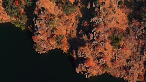 Enthüllte-Zerklüftetes-Gelände-Und-Büsche-Am-Lake-Tulloch-In-Copperopolis,-Kalifornien