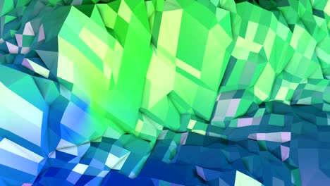 4k low poly background animation in loop. seamless 3d animation in modern geometric low poly style with gradient colors. creative simple background. v1 blue green landscape