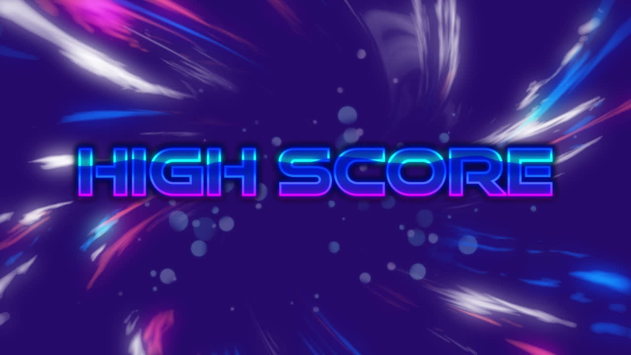 Animation of high score text over shapes | Premium Stock Video Footage