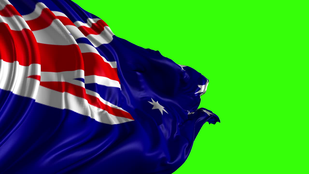 Australian Flag on Green Screen