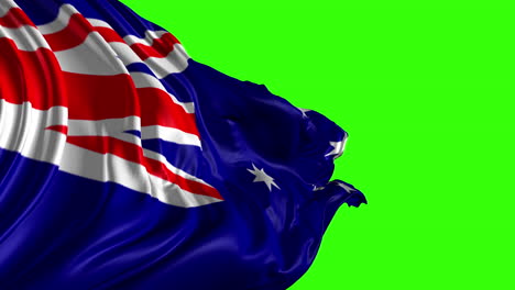 australian flag on green screen