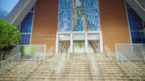 tilt down view of the londrina's cathedral