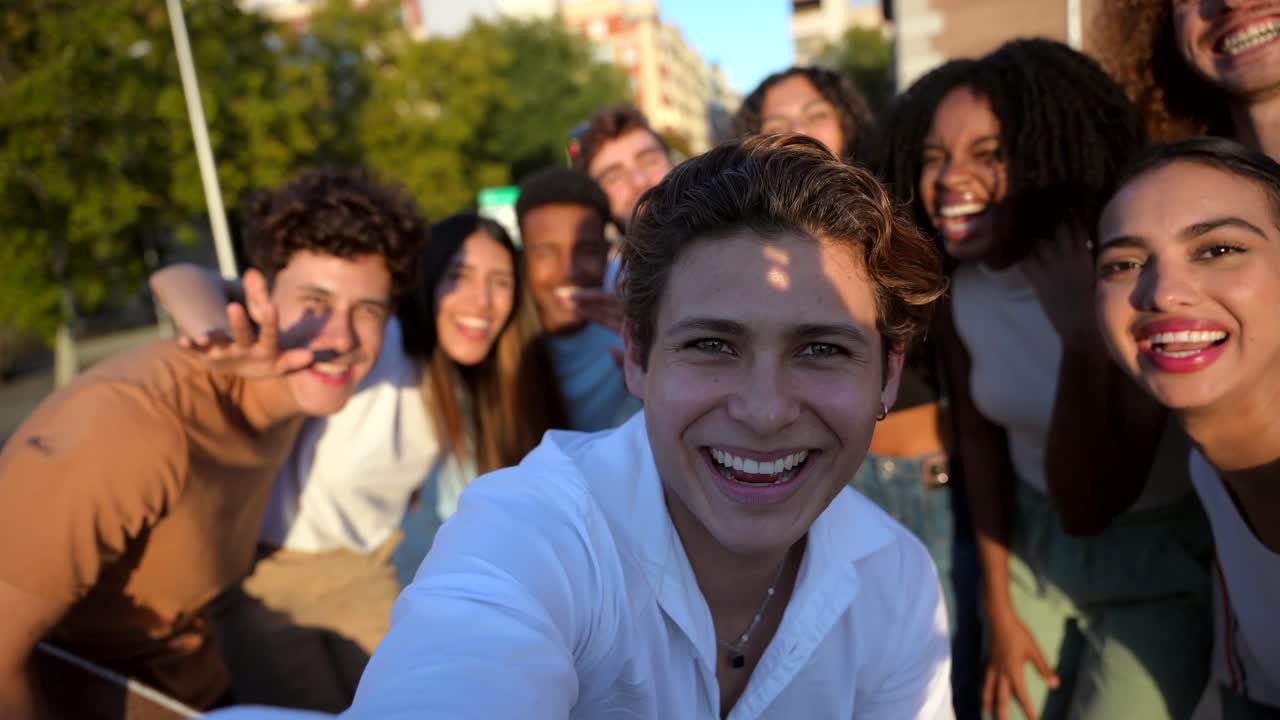 Group of Young Adults Taking a Selfie Together