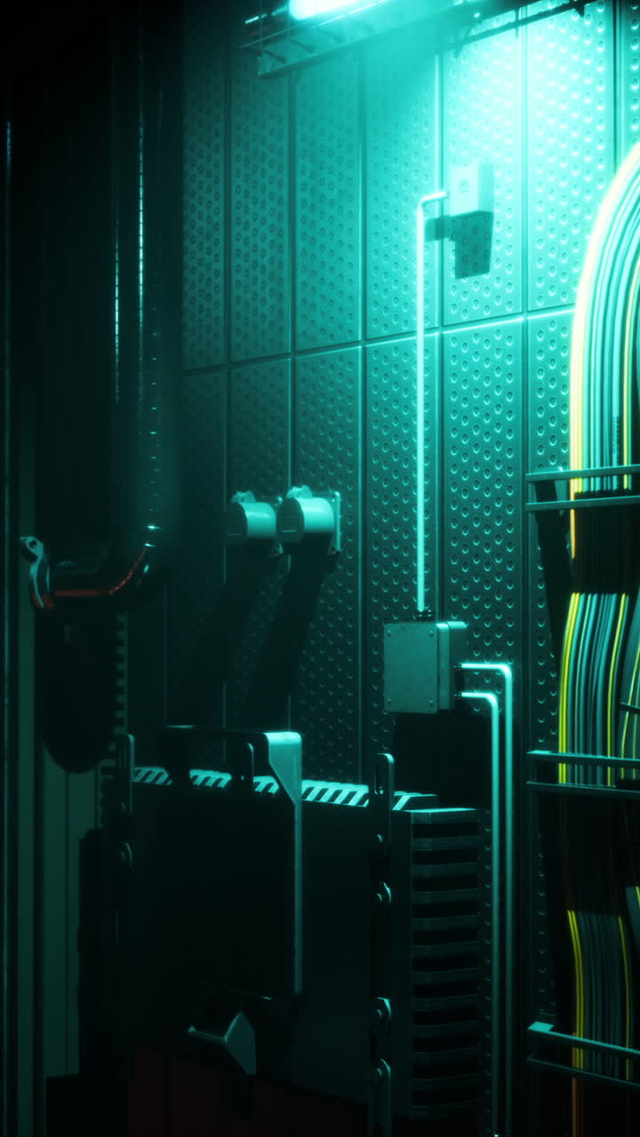 panel de control industrial futurista