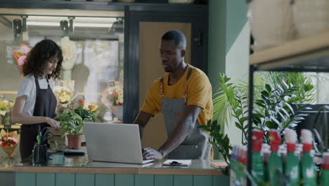 florist shop employees working