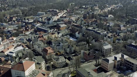 drone aerial footage of weimar on a sunny spring day