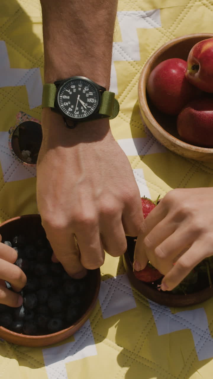 Picnic with Berries and Fruits