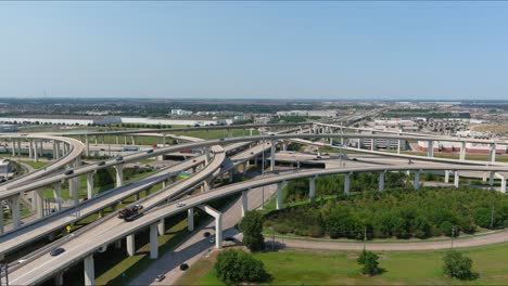 Vista-Aérea-De-La-99-Grand-Parkway-Y-El-Intercambio-De-La-Autopista-Katy.