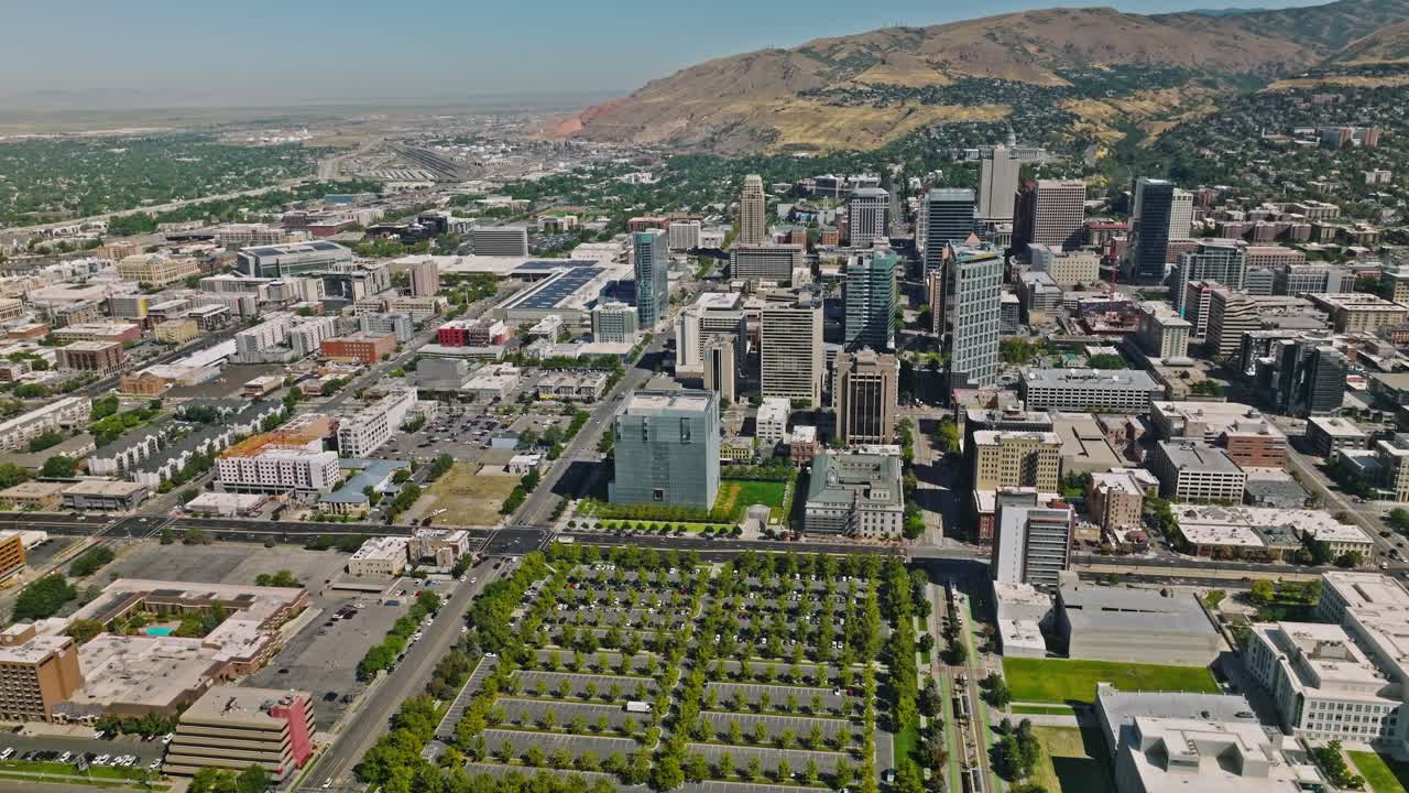City Streets with Wasatch Mountain View of South Salt Lake City, Utah