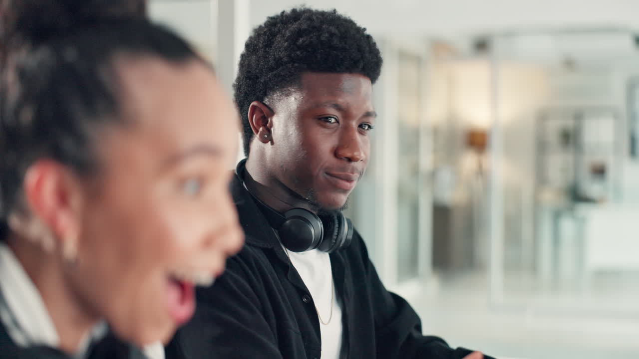 Excited Colleagues Celebrating Success in the Office