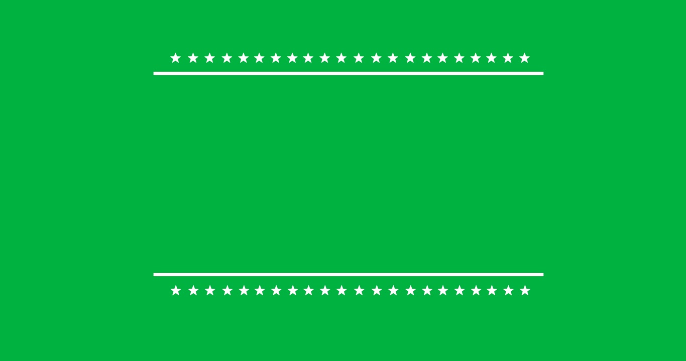 Digital animation of multiple star icons forming a banner with copy space against black background